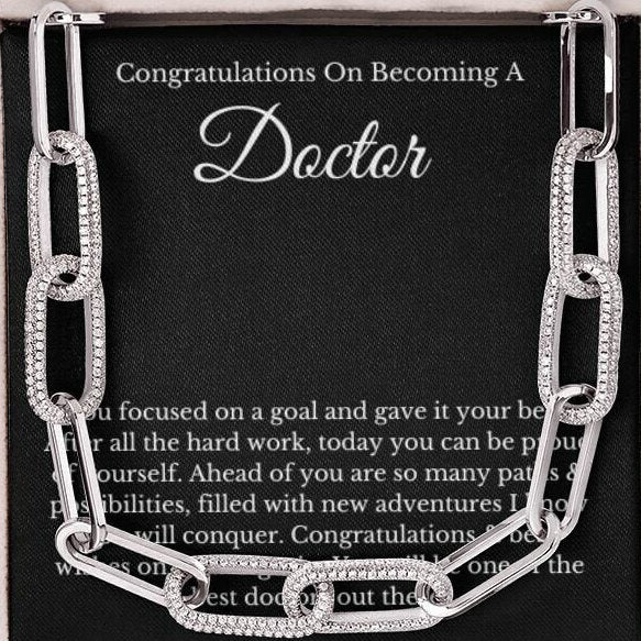 Chain Link Message Card, Doctor Graduation Gift, Graduation Gift For Medical School, New Doctor Gift, Future Doc Gift, Med Student Grad