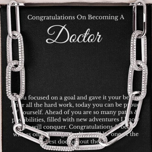 Chain Link Message Card, Doctor Graduation Gift, Graduation Gift For Medical School, New Doctor Gift, Future Doc Gift, Med Student Grad